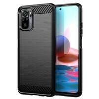 Carbon Case elastyczne etui pokrowiec Xiaomi Redmi Note 10 / Redmi Note 10S czarny