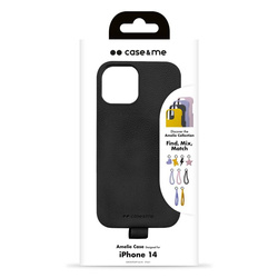 Case & Me Amelie cover in leather effect material for iPhone 14- Black