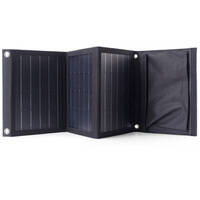Choetech rozkładana podróżna ładowarka solarna słoneczna fotowoltaiczna 22W 2x USB 5V / 2,4A panel słoneczny (81,5 x 24 cm) czarny (SC005)
