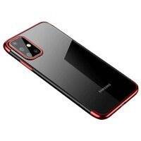 Clear Color case żelowy pokrowiec etui z metaliczną ramką Samsung Galaxy A72 4G czerwony