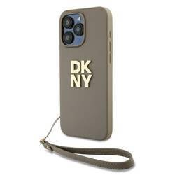 DKNY DKHCP15LPBSWSE iPhone 15 Pro 6.1" beżowy/beige hardcase Wrist Strap Stock Logo