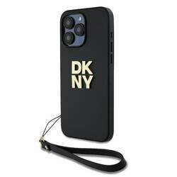 DKNY DKHCP15XPBSWSK iPhone 15 Pro Max 6.7" czarny/black hardcase Wrist Strap Stock Logo