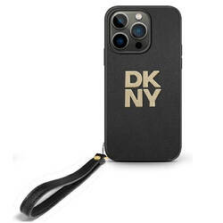 DKNY DKHCP16LPBSWSK iPhone 16 Pro 6.3"    czarny/black hardcase Wrist Strap Stock Logo