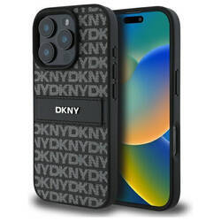 DKNY DKHCP16LPRTHSLK iPhone 16 Pro 6.3"   czarny/black hardcase Texture Pattern Tonal Stripe