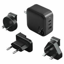 ENERGEA ład. siec. 1xUSB+2xUSB-C PD-PPS-QC 3.0 66W 2C1A czarny/black US+EU Travelite GAN66