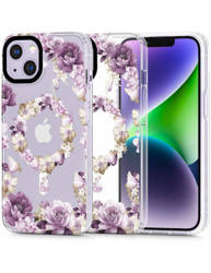 ETUI TECH-PROTECT MAGMOOD MAGSAFE APPLE IPHONE 14 ROSE FLORAL
