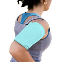 Elastyczny materiałowy armband opaska na ramię do biegania fitness L niebieska