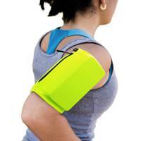 Elastyczny materiałowy armband opaska na ramię do biegania fitness L zielony