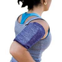 Elastyczny materiałowy armband opaska na ramię do biegania fitness M granatowy