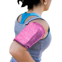 Elastyczny materiałowy armband opaska na ramię do biegania fitness XL różowa