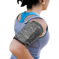 Elastyczny materiałowy armband opaska na ramię do biegania fitness XL szara