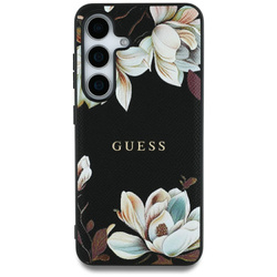 Etui Guess Grained Printed Flower         Pattern MagSafe do Samsung Galaxy S25 Ultra czarny