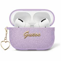 Etui Guess Metallic Script Charm do       AirPods 4 fioletowy