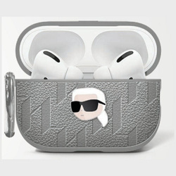 Etui Karl Lagerfeld Monogram Karl Head    do AirPods 4 srebrny