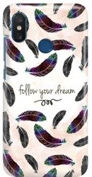 FUNNY CASE ETUI NADRUK FOLLOW YOUR DREAM PIÓRA XIAOMI MI 8