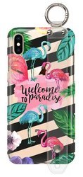 FUNNY CASE ETUI Z UCHWYTEM FLAMINGI IPHONE XS MAX