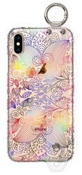 FUNNY CASE ETUI Z UCHWYTEM KOLOROWE LIŚCIE IPHONE XS MAX