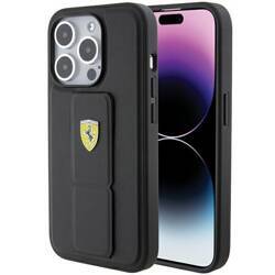 Ferrari FEHCP15LGSPSIK iPhone 15 Pro  6.1" czarny/black hardcase Grip Stand Metal Logo