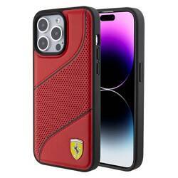 Ferrari FEHCP15LPWAR iPhone 15 Pro 6.1"  czerwony/red hardcase Perforated Waves Metal Logo