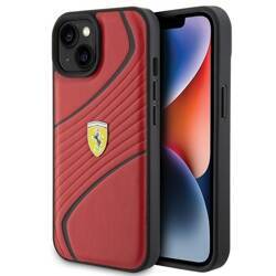 Ferrari FEHCP15SPTWR iPhone 15 / 14 / 13  6.1" czerwony/red hardcase Twist Metal Logo