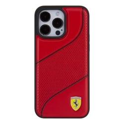 Ferrari FEHCP15XPWAR iPhone 15 Pro Max  6.7" czerwony/red hardcase Perforated Waves Metal Logo