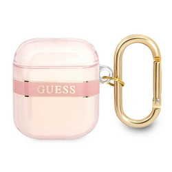 GUESS  GUA2HHTSP AIRPODS 1/2 COVER RÓŻOWY/PINK STRAP COLLECTION