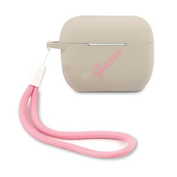 GUESS GUACAPLSVSGP AIRPODS PRO COVER SZARO RÓŻOWY/GREY PINK SILICONE VINTAGE