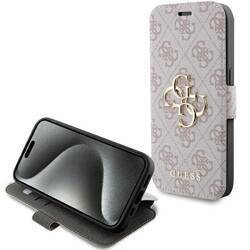 GUESS GUBKP15L4GMGPI IPHONE 15 PRO 6.1" RÓŻOWY/PINK BOOK 4G METAL LOGO