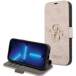 GUESS GUBKP15S4GMGPI IPHONE 15 / 14 / 13 6.1" RÓŻOWY/PINK BOOK 4G METAL LOGO