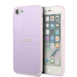 GUESS GUHCI8PSASBPU IPHONE 7/8 / SE 2020 / SE 2022 HARDCASE FIOLETOWY/PURPLE SAFFIANO HOT STAMP & METAL LOGO