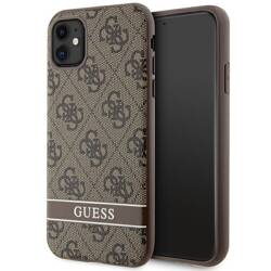 GUESS GUHCN61P4SNW IPHONE 11 / XR BRĄZOWY/BROWN HARDCASE 4G STRIPE