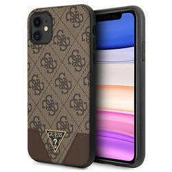 GUESS GUHCN61PU4GHBR IPHONE 11 6,1" / XR 6,1" BRĄZOWY/BROWN HARDCASE 4G TRIANGLE COLLECTION