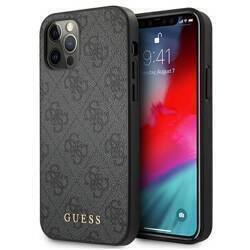 GUESS GUHCP12MG4GFGR IPHONE 12 / 12 PRO 6,1" SZARY/GREY HARD CASE 4G METAL GOLD LOGO