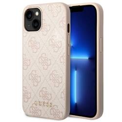 GUESS GUHCP14SG4GFPI IPHONE 14 / 15 / 13 6.1" RÓŻOWY/PINK HARD CASE 4G METAL GOLD LOGO