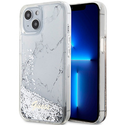 GUESS GUHCP14SLCSGSGH IPHONE 14 / 15 / 13 6.1" BIAŁY/WHITE HARDCASE LIQUID GLITTER MARBLE