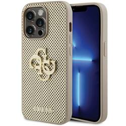 GUESS GUHCP15LPSP4LGD IPHONE 15 PRO 6.1" ZŁOTY/GOLD HARDCASE PERFORATED 4G GLITTER