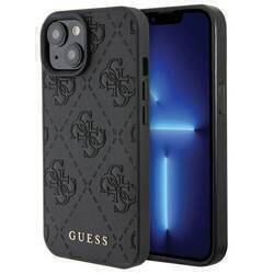 GUESS GUHCP15SP4EPMK IPHONE 15 / 14 / 13 6.1" CZARNY/BLACK HARDCASE LEATHER 4G STAMPED