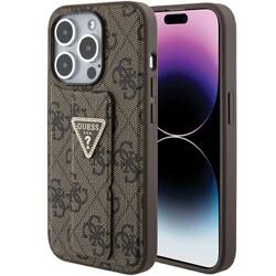 GUESS GUHCP15XPGS4TDW IPHONE 15 PRO MAX 6.7" BRĄZOWY/BROWN HARDCASE GRIP STAND 4G TRIANGLE STRASS