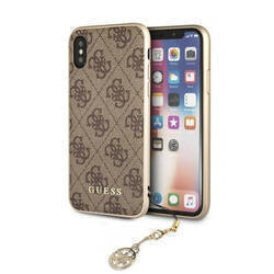 GUESS GUHCPXGF4GBR IPHONE X/XS BROWN /BRĄZOWY HARD CASE 4G CHARMS COLLECTION