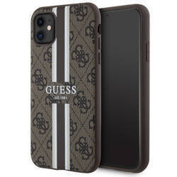 GUESS GUHMN61P4RPSW IPHONE 11 / XR BRĄZOWY/BROWN HARDCASE 4G PRINTED STRIPES MAGSAFE