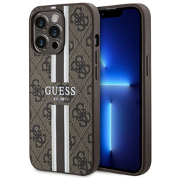 GUESS GUHMP13XP4RPSW IPHONE 13 PRO MAX 6.7" BRĄZOWY/BROWN HARDCASE 4G PRINTED STRIPES MAGSAFE