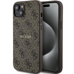 GUESS GUHMP14SG4GFRW IPHONE 14 / 15 / 13 6.1" BRĄZOWY/BROWN HARDCASE 4G COLLECTION LEATHER METAL LOGO MAGSAFE