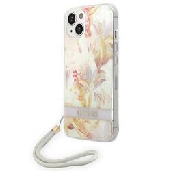 GUESS GUOHCP14MHFLSU IPHONE 14 PLUS / 15 PLUS 6.7" FIOLETOWY/PURPLE HARDCASE FLOWER STRAP