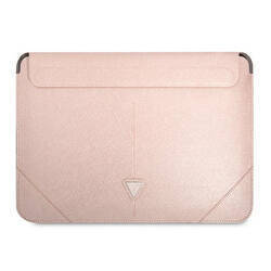 GUESS SLEEVE GUCS16PSATLP 16" RÓŻOWY /PINK SAFFIANO TRIANGLE LOGO