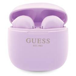 GUESS SŁUCHAWKI BLUETOOTH GUTWST26PSU TWS + STACJA DOKUJĄCA FIOLETOWY/PURPLE CLASSIC EST LOGO