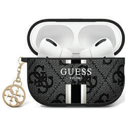 Guess GUAP2P4RPSK AirPods Pro 2           (2022/2023) cover czarny/black 4G Printed Stripes Charm