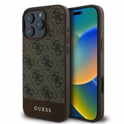 Guess GUHCP16LG4GLBR iPhone 16 Pro brązowy/brown HC PC/TPU 4G PU Bottom Stripe