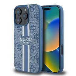 Guess GUHMP16LP4RPSB iPhone 16 Pro 6.3" niebieski/blue hardcase 4G Printed Stripes MagSafe