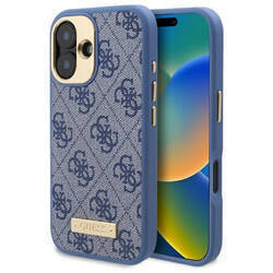 Guess GUHMP16SU4GPRB iPhone 16 6.1" niebieski/blue hardcase 4G Logo Plate MagSafe