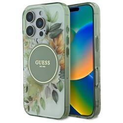 Guess GUHMP16XHFWBDCEN iPhone 16 Pro Max 6.9" zielony/green hardcase IML Flower & Tonal Circle MagSafe